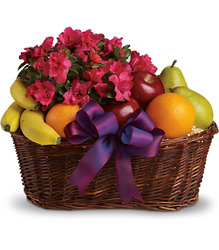 Fruits and Blooms Basket from Maplehurst Florist, local flower shop in Essex Junction